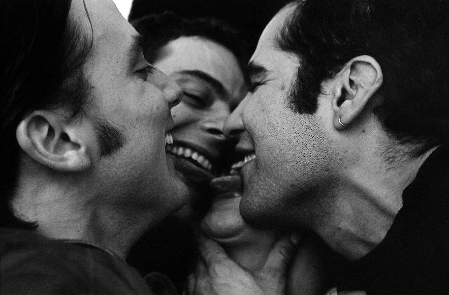 Joseph Rodriguez Vicky’s friends smother him with kisses at a party Vintage silver gelatin print, printed 1997 28 x 35 cm (11 x 14 in.) -  - 
