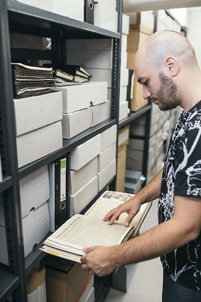 Archivbesuch, Pablo Lerma im NS-Dok, 2022 - © buerofuerkunstdokumentation - 