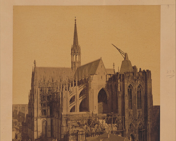View of the unfinished cathedral from the northwest, Gebr. Schönscheid, 1862 © Hohe Domkirche Köln, Dombauhütte