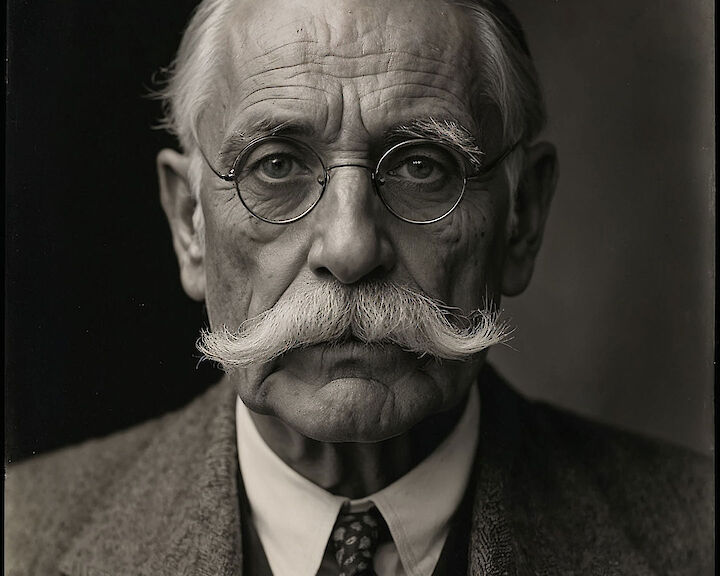  Elena Efeoglou, Karl, 2024, KI-generiertes Bild zu August Sander, Schuhmachermeister, 1925 © Elena Efeoglou